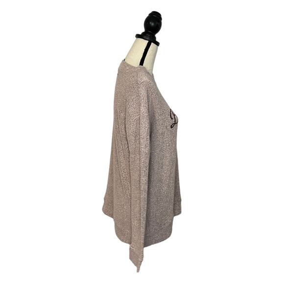 Buc-ee’s Womens Knit High Neck Pullover Sweater Pink Fuzzy Soft Size Small - Picture 3 of 7